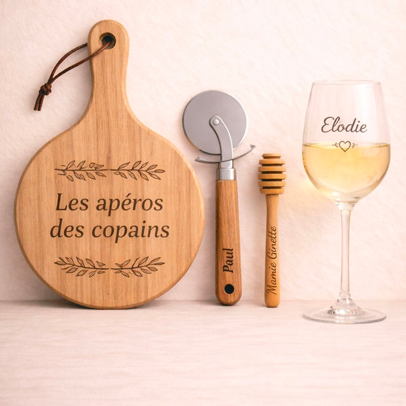 sélection d'objets dédiés à l'art de la table personnaisables