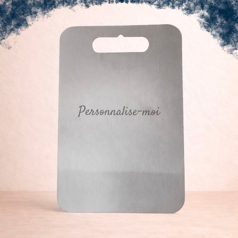 Planche à découper en inox personnalisable par gravure